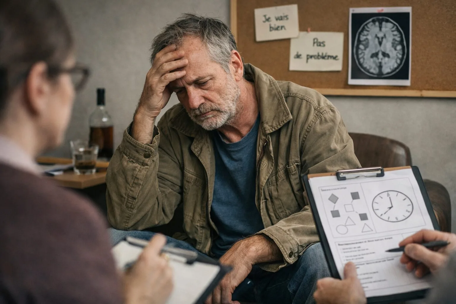 Comment évaluer avec précision la part de déni, de honte et de déficit cognitif dans le refus d’aide d’un patient Korsakoff ?