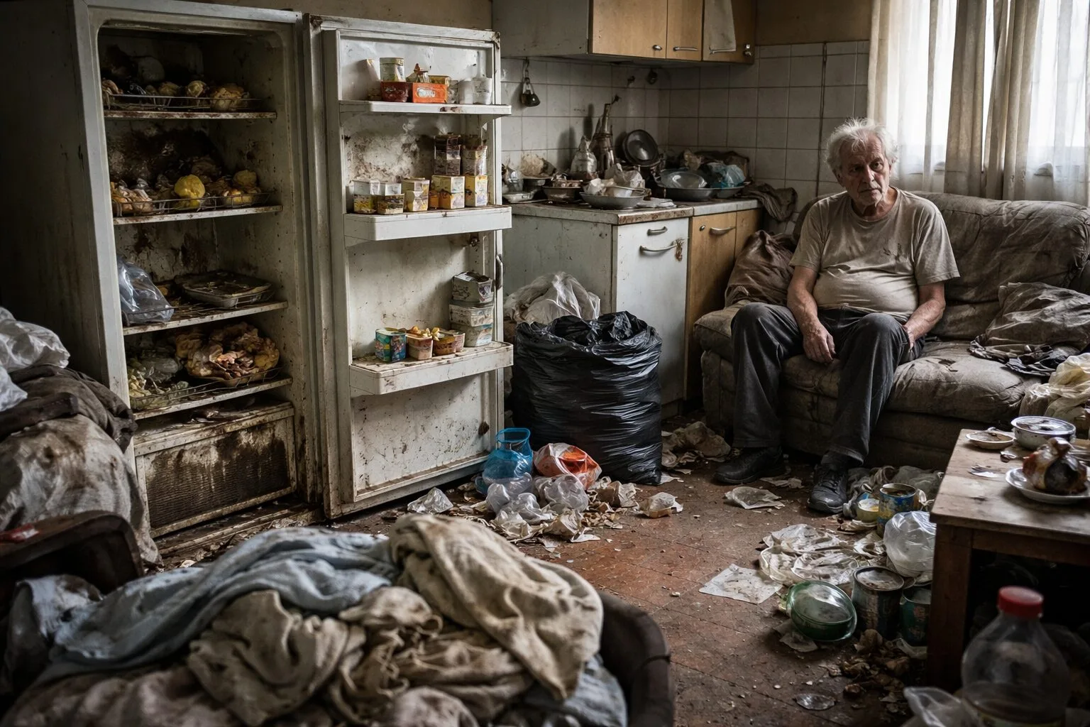 Comment repérer chez un patient Korsakoff l’installation progressive d’une incurie secondaire, avec linge souillé, frigo impropre et déchets non évacués ?