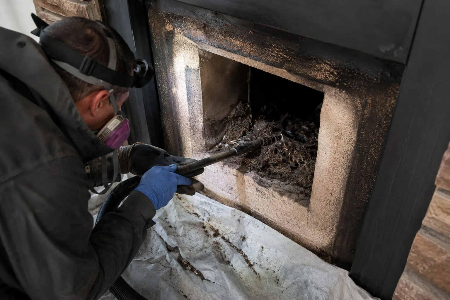 Comment nettoyer des conduits de cheminée contaminés par nids d’oiseaux et fientes ?