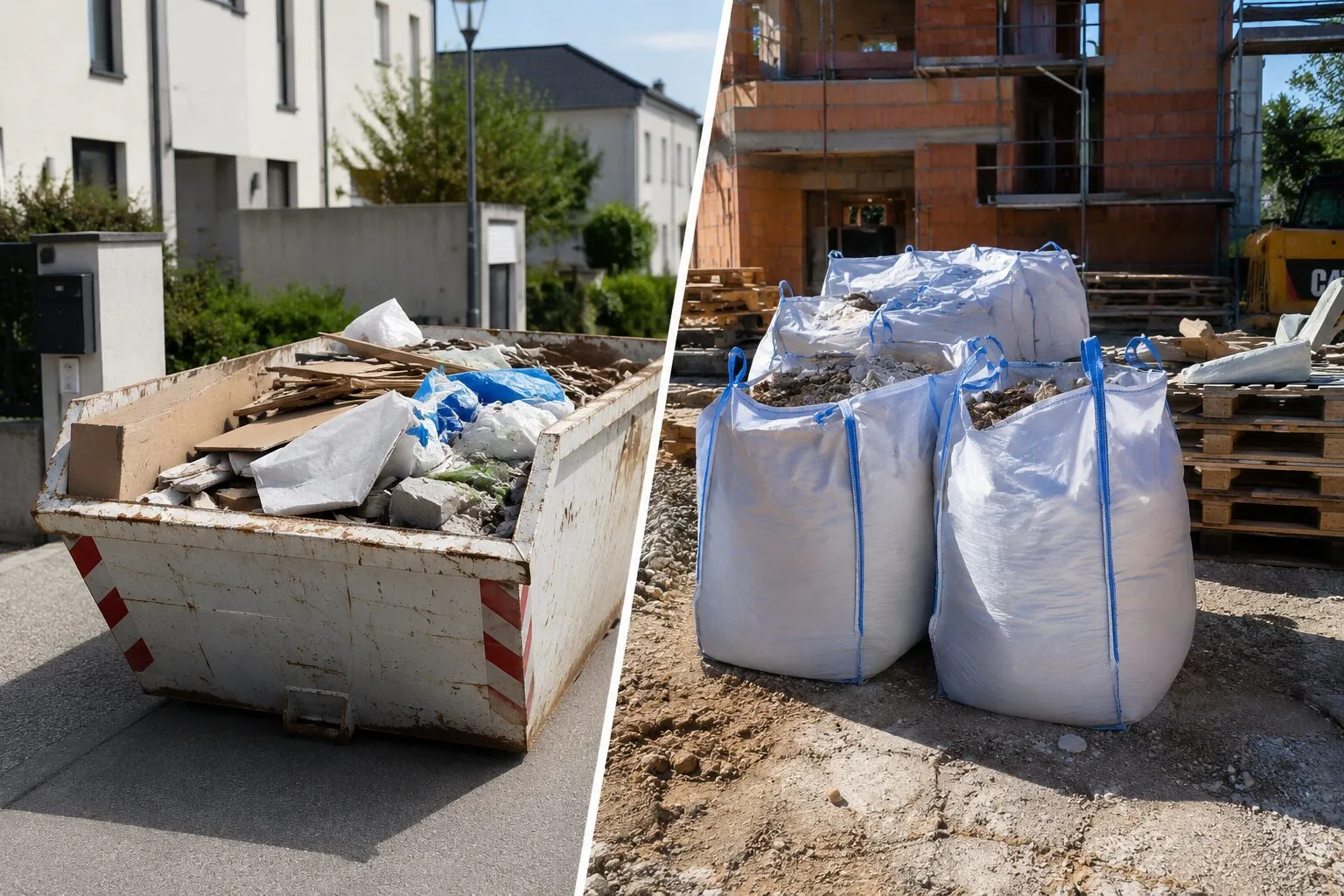 Comment chiffrer l’évacuation en benne vs en big-bags selon le type de déchets ?