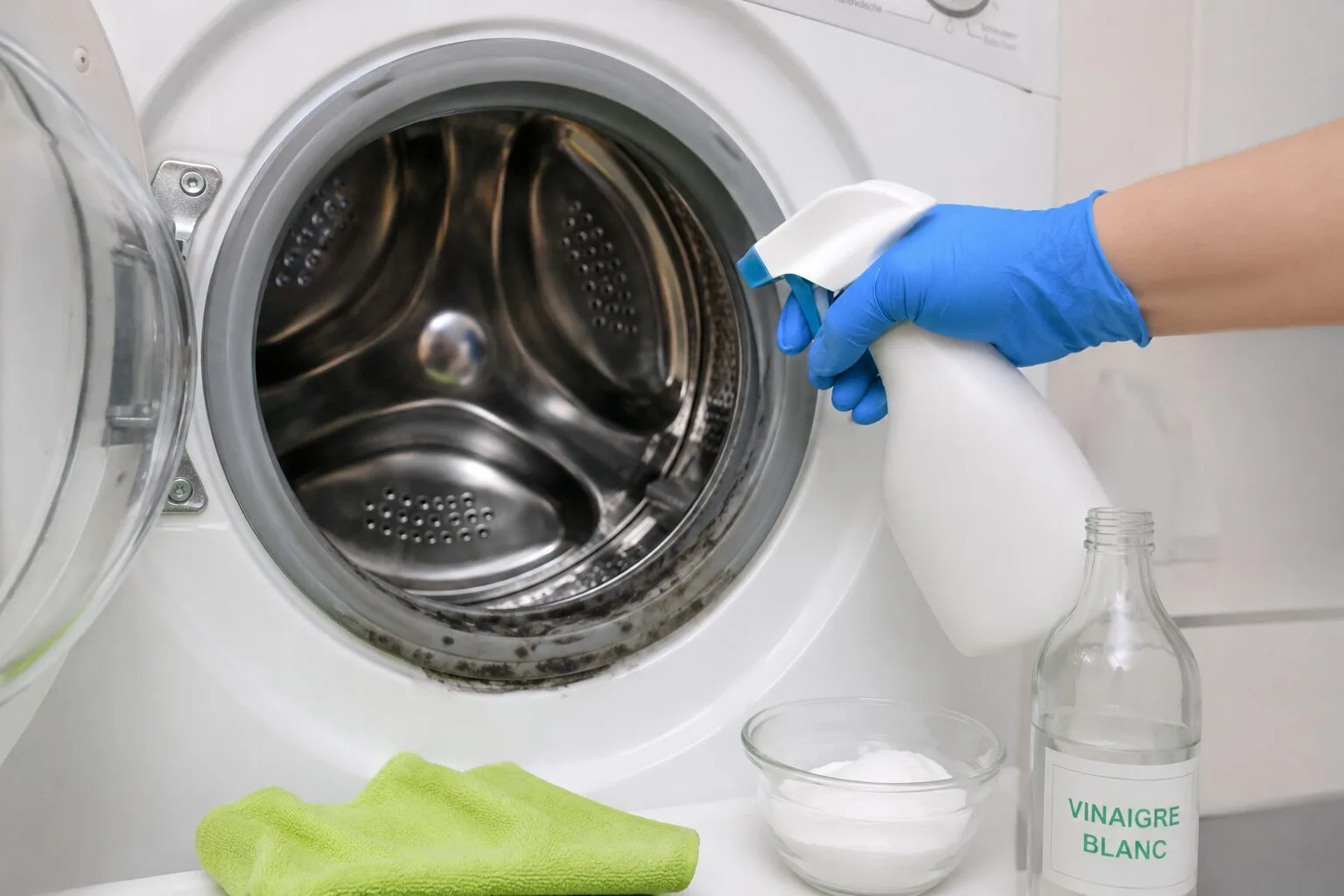 Comment désinfecter un lave-linge contaminé par moisissures et odeurs d’urine, joint, bac et tambour ?