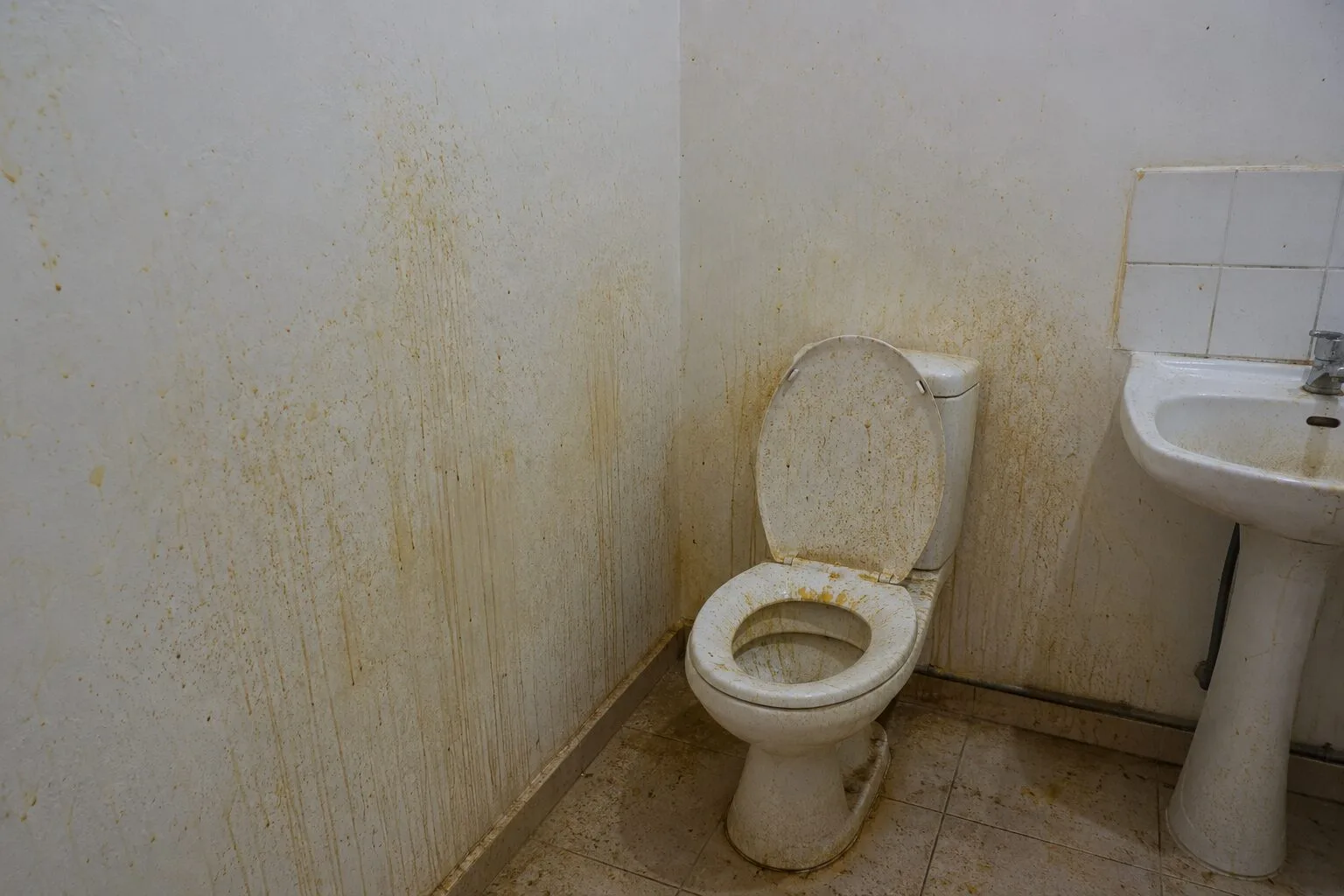 Comment gérer un logement où le résident a uriné sur des murs, avec projection et ruissellement ?