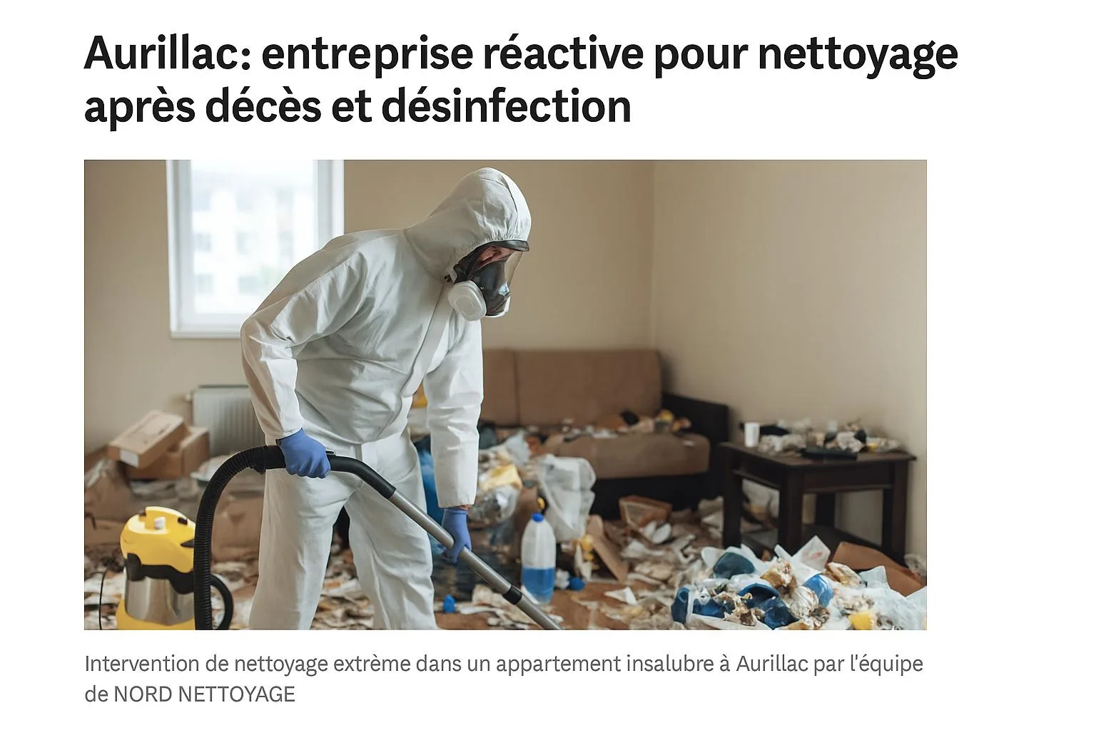 Aurillac : entreprise réactive pour nettoyage après décès et désinfection