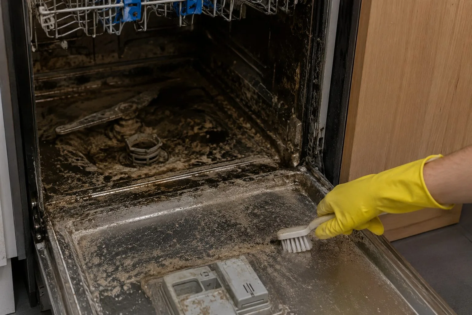 Comment nettoyer un lave-vaisselle abandonné et encrassé par le biofilm en sécurité ?
