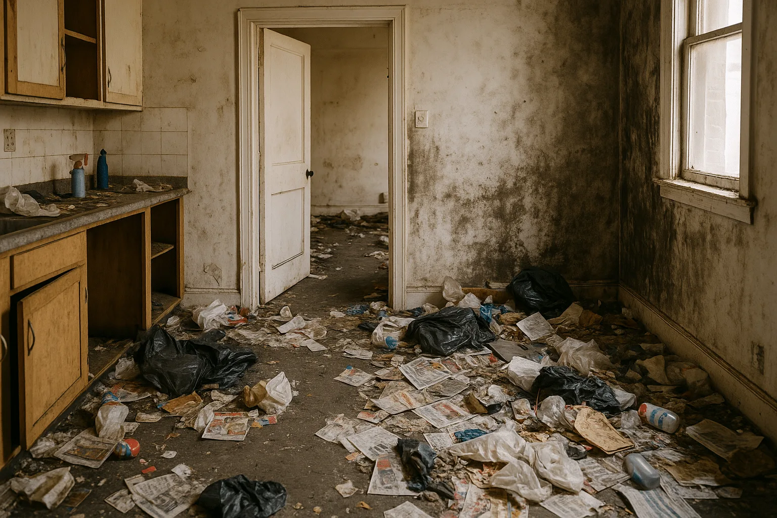 Illustration d'un logement nécessitant un nettoyage après squat