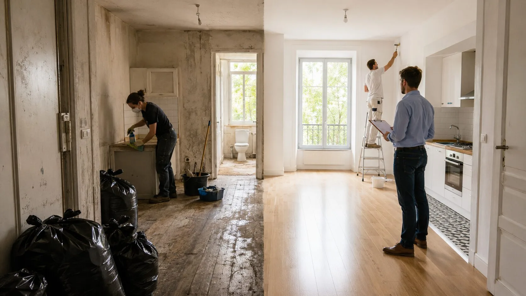 Comment rendre un logement relouable rapidement après débarras insalubre : planning réel