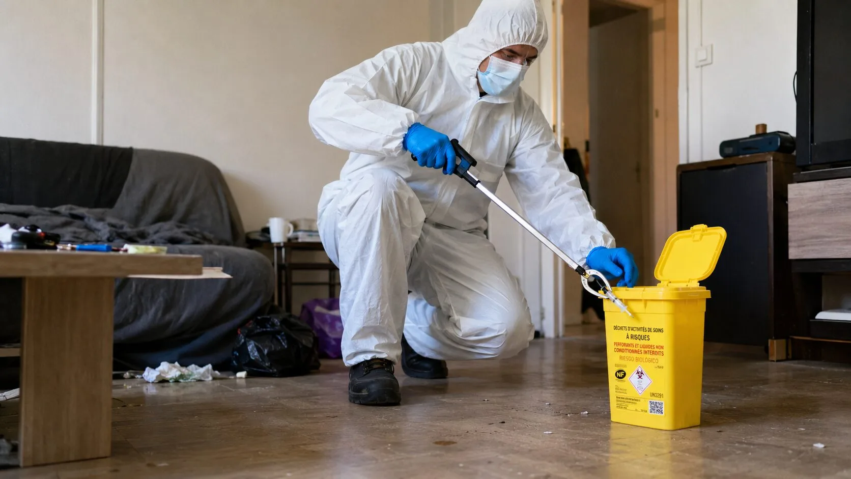 Comment traiter un logement avec présence de seringues : protocole “objets piquants/coupants” ?