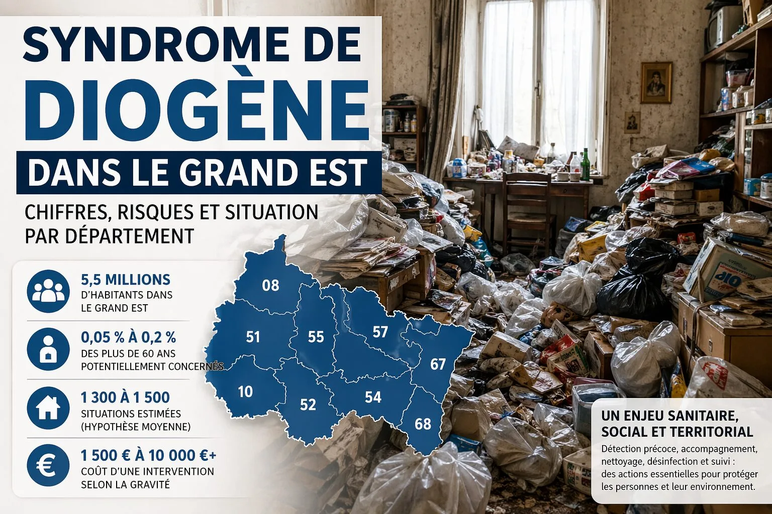 Syndrome de Diogène dans le Grand Est : chiffres, risques et situation par département