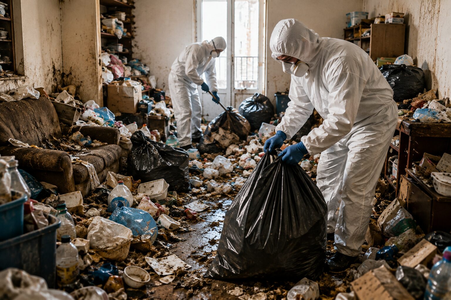 Nettoyage d’un logement atteint du syndrome de Diogène par une équipe spécialisée