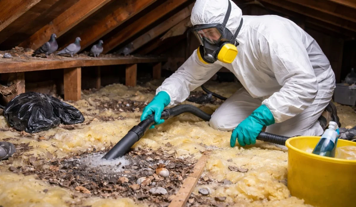Comment nettoyer des combles isolés contaminés par pigeons sans détruire l’isolation ?
