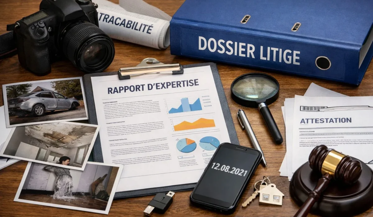 Quelles preuves fournir (photos, rapport, traçabilité) pour assurance, contentieux ou protection juridique ?