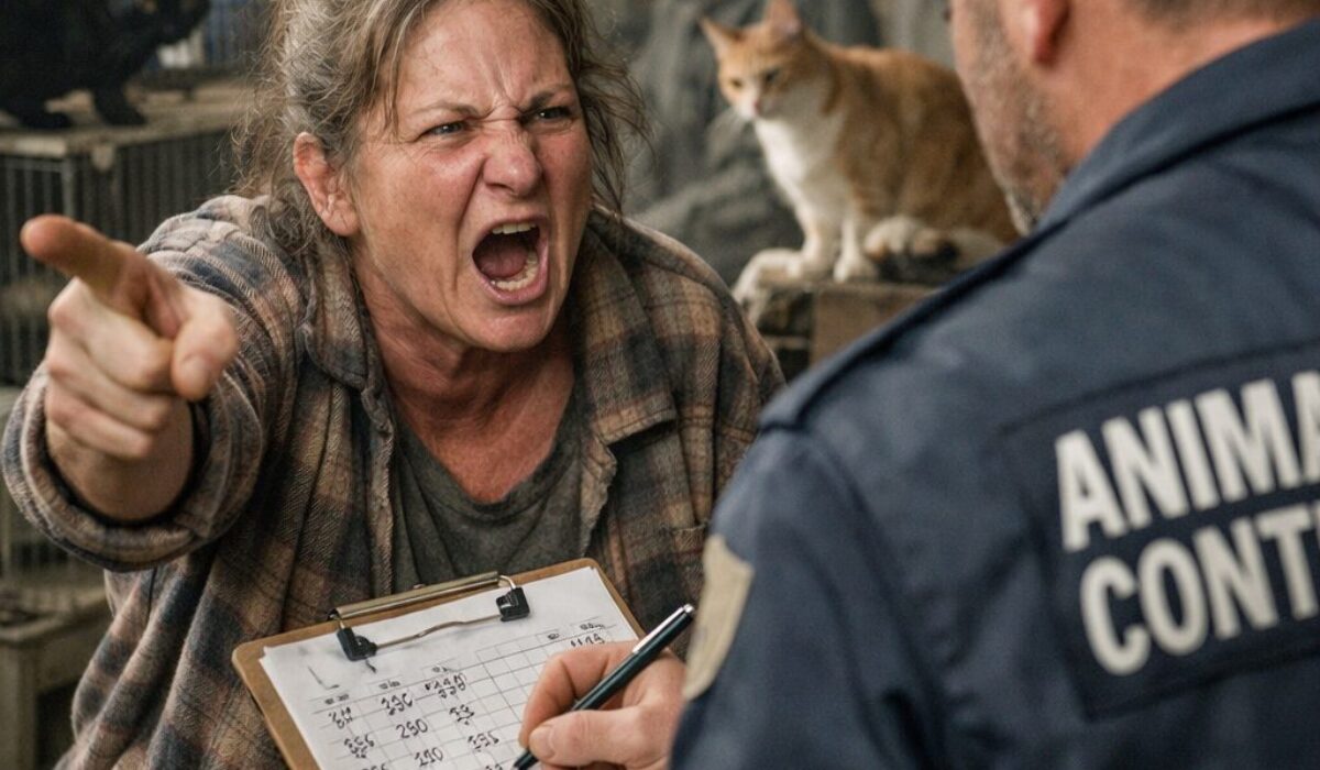 Personne atteinte du syndrome de Noé en colère pendant le comptage réel des animaux dans un logement surchargé