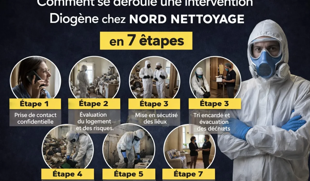 Comment se déroule une intervention Diogène chez NORD NETTOYAGE en 7 étapes
