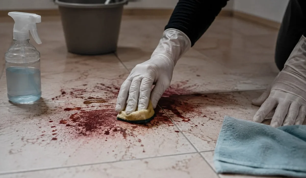 Comment traiter des traces de sang anciennes en contexte non criminel, après une chute ou une plaie ?