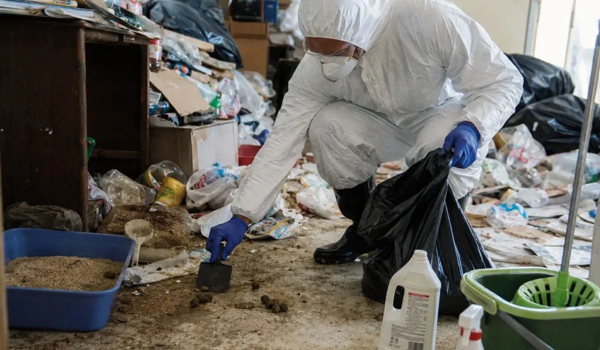 Quel protocole pour nettoyer des excréments d’animaux mélangés aux déchets ménagers en Diogène ?