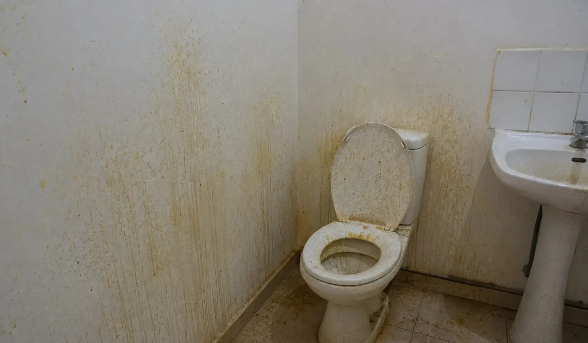 Comment gérer un logement où le résident a uriné sur des murs, avec projection et ruissellement ?