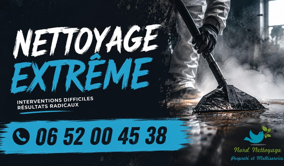 Nettoyage extrême à Abrest réalisé par Nord Nettoyage pour logements insalubres, syndrome de Diogène et remise en état.