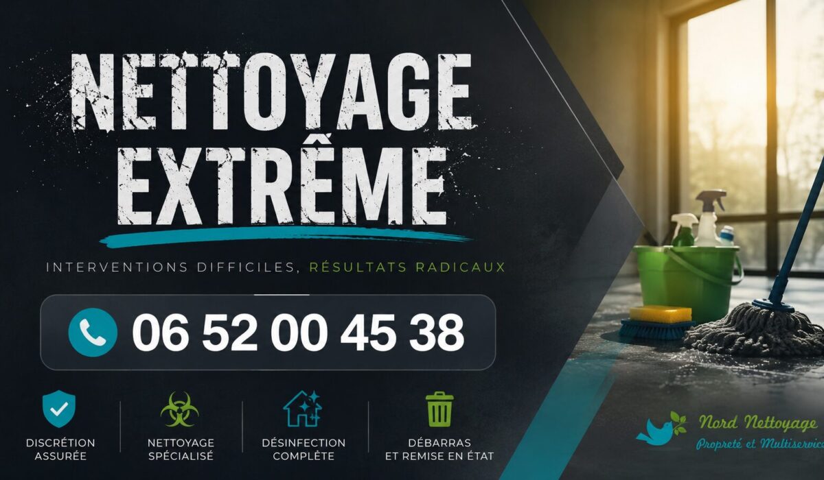 Nettoyage extrême à Aigueperse avec désinfection, débarras et remise en état rapide