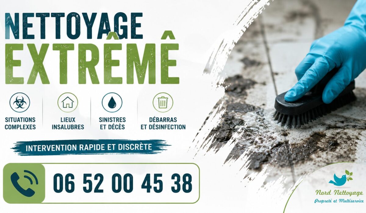 Intervention de nettoyage extrême à Albigny-sur-Saône avec remise en état rapide et désinfection complète.