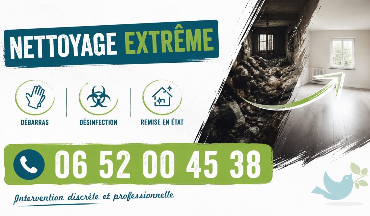 Entreprise de nettoyage extrême à Alixan spécialisée dans le nettoyage de logements insalubres, syndrome de Diogène, débarras et désinfection.