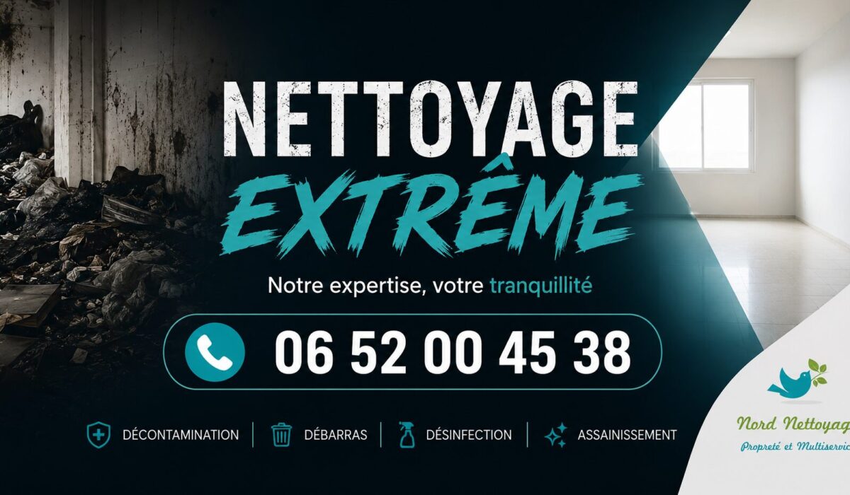 Bannière de nettoyage extrême à Amancy avec transformation d’un logement insalubre en espace propre et sain, contact 06 52 00 45 38.