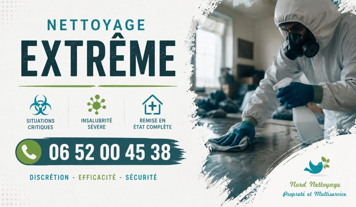Nettoyage extrême à Anneyron par Nord Nettoyage, intervention rapide pour logements insalubres, syndrome de Diogène, après décès et après sinistre.