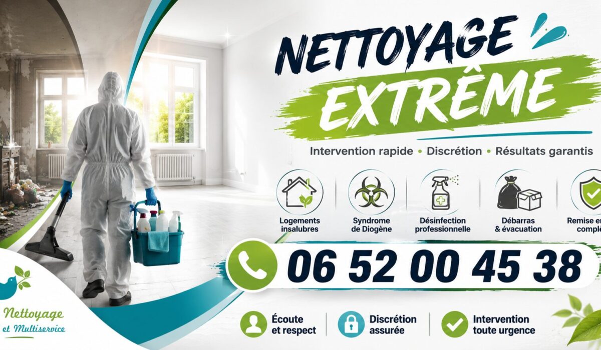 Nettoyage extrême à Aoste avec intervention rapide pour logements insalubres, syndrome de Diogène, après décès et sinistres.