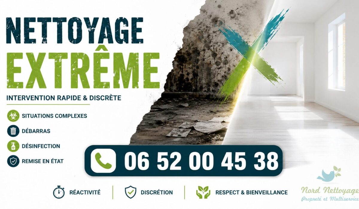 Service de nettoyage extrême à Argonay avec remise en état complète de logements insalubres, après sinistre et situations complexes.