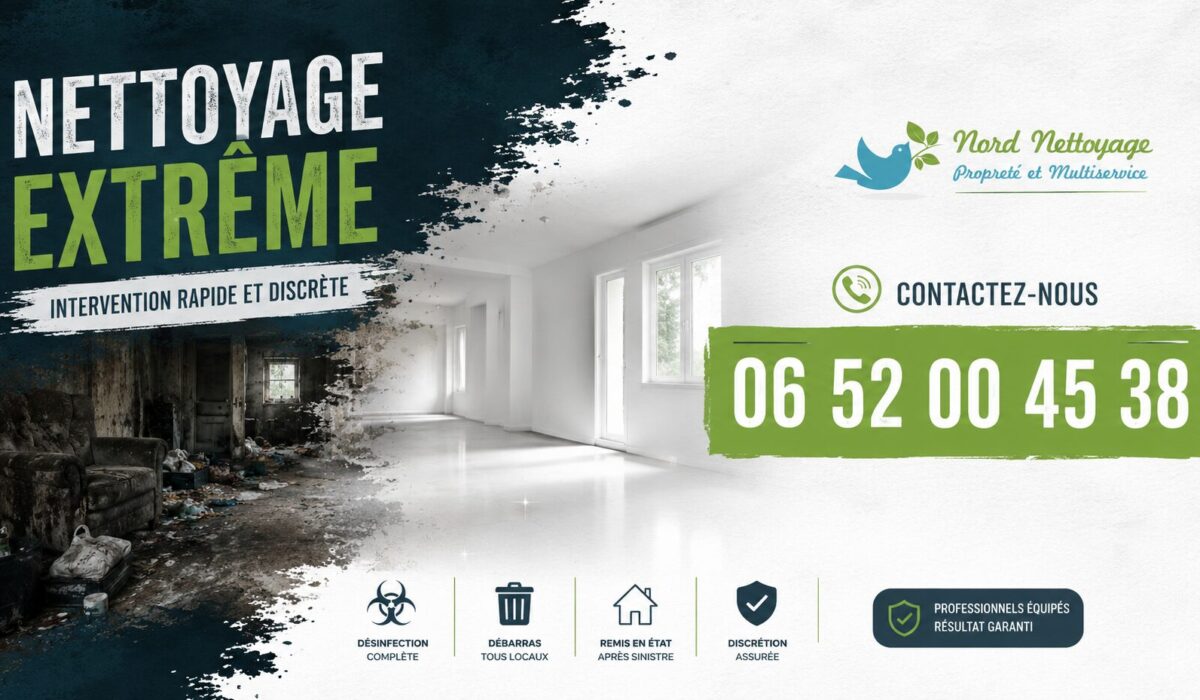Service de nettoyage extrême à Auzat-la-Combelle avec remise en état complète, désinfection et débarras professionnel.