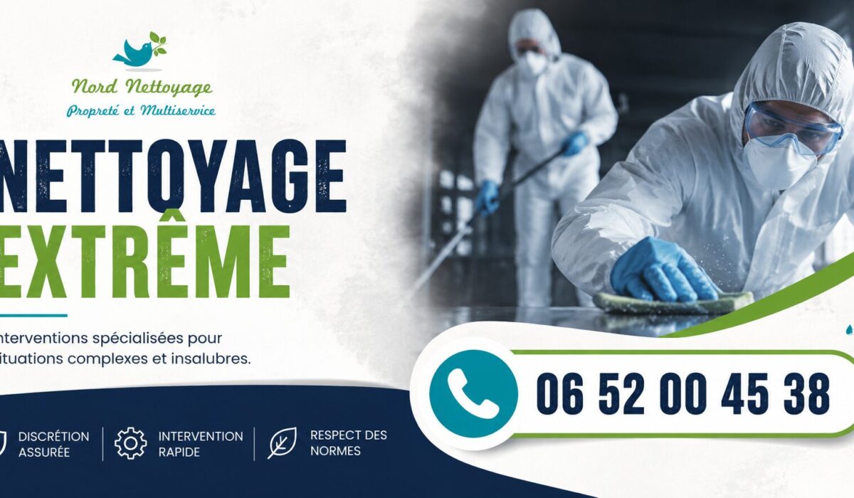 Nettoyage extrême à Avermes par Nord Nettoyage après sinistre, logement insalubre et syndrome de Diogène.