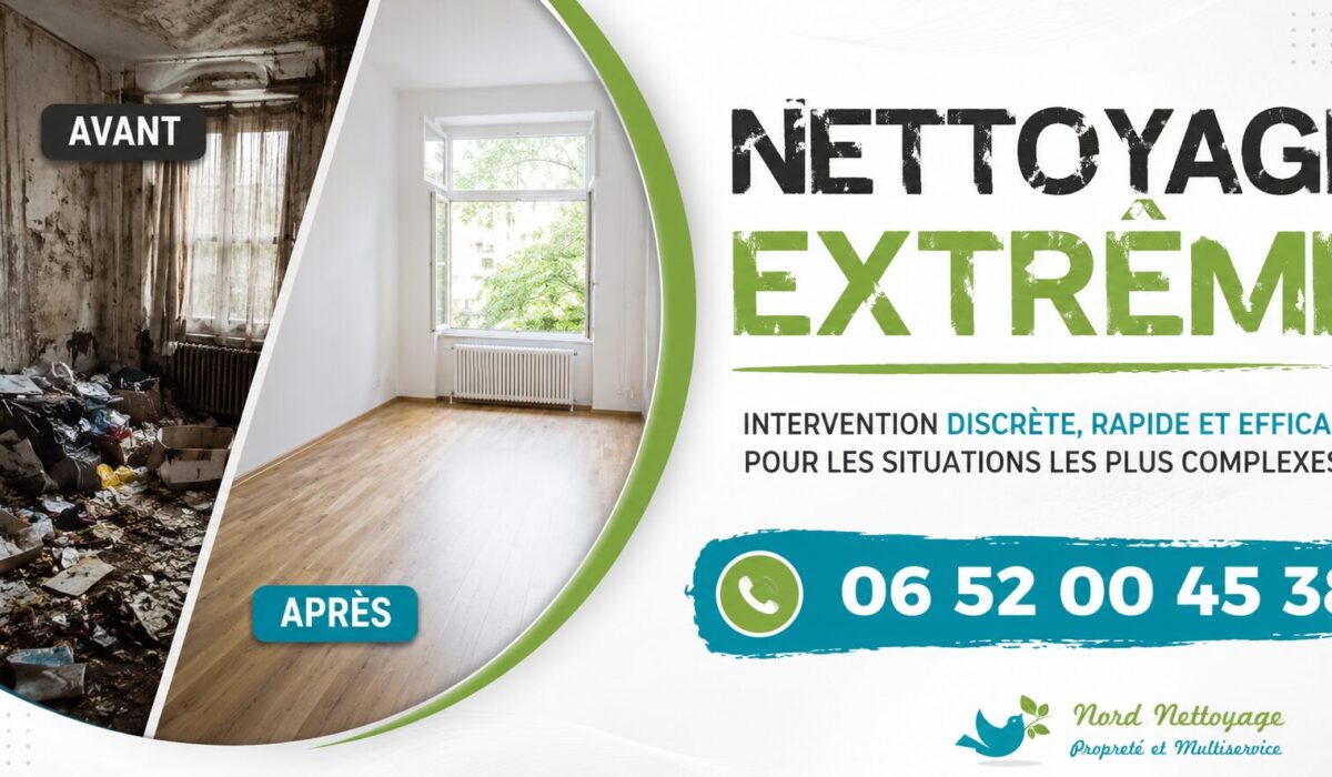 Nettoyage extrême à Bagneux avec intervention professionnelle pour logements insalubres, syndrome de Diogène et remise en état complète.