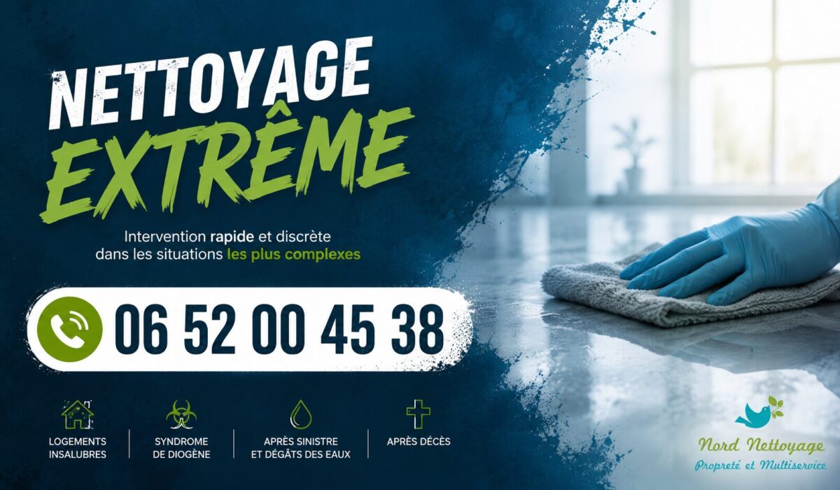 Nettoyage extrême à Barby par Nord Nettoyage avec intervention rapide pour logements insalubres, syndrome de Diogène, décès et sinistres.