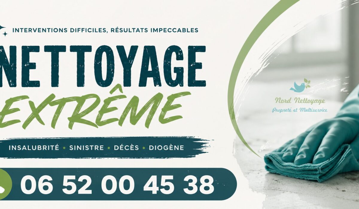 Nettoyage extrême à Beaumont-lès-Valence par Nord Nettoyage, intervention rapide pour logements insalubres, syndrome de Diogène, désinfection et débarras.