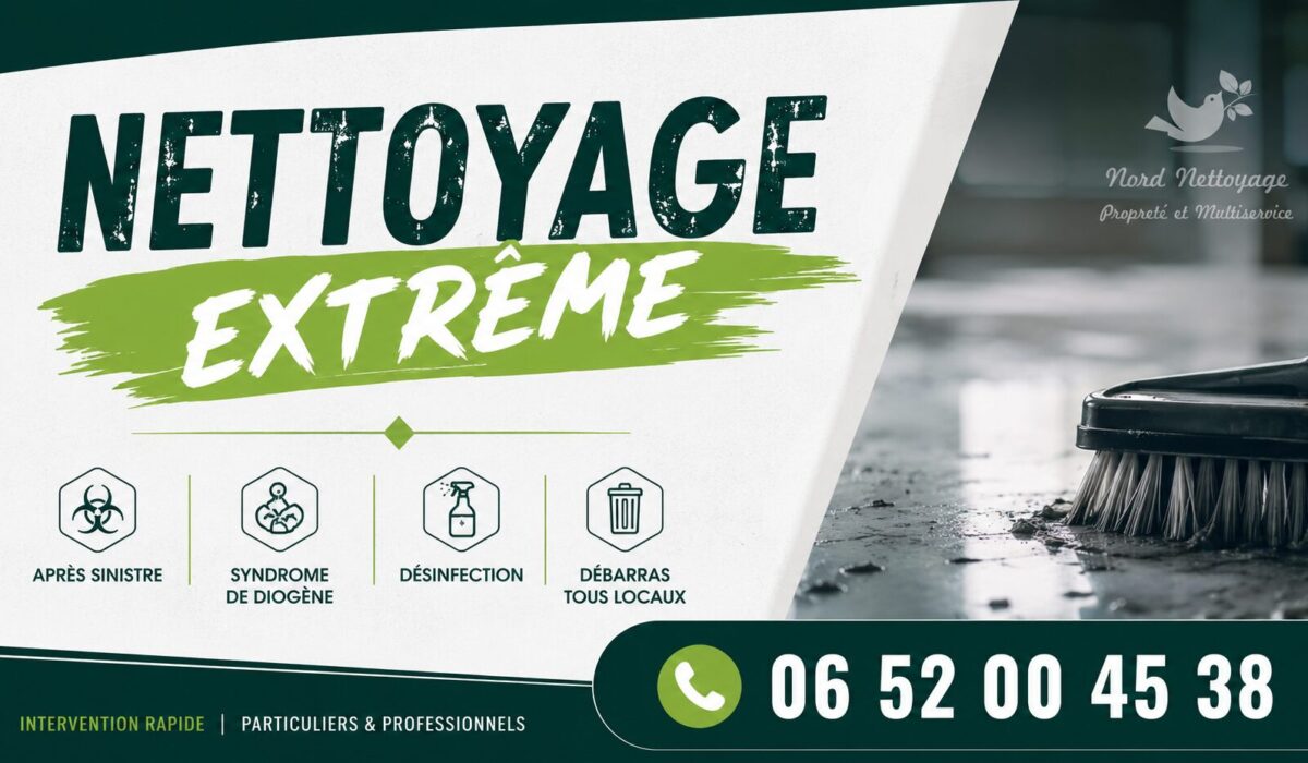 Nettoyage extrême à Bellignat par Nord Nettoyage, intervention rapide après sinistre, désinfection et débarras.
