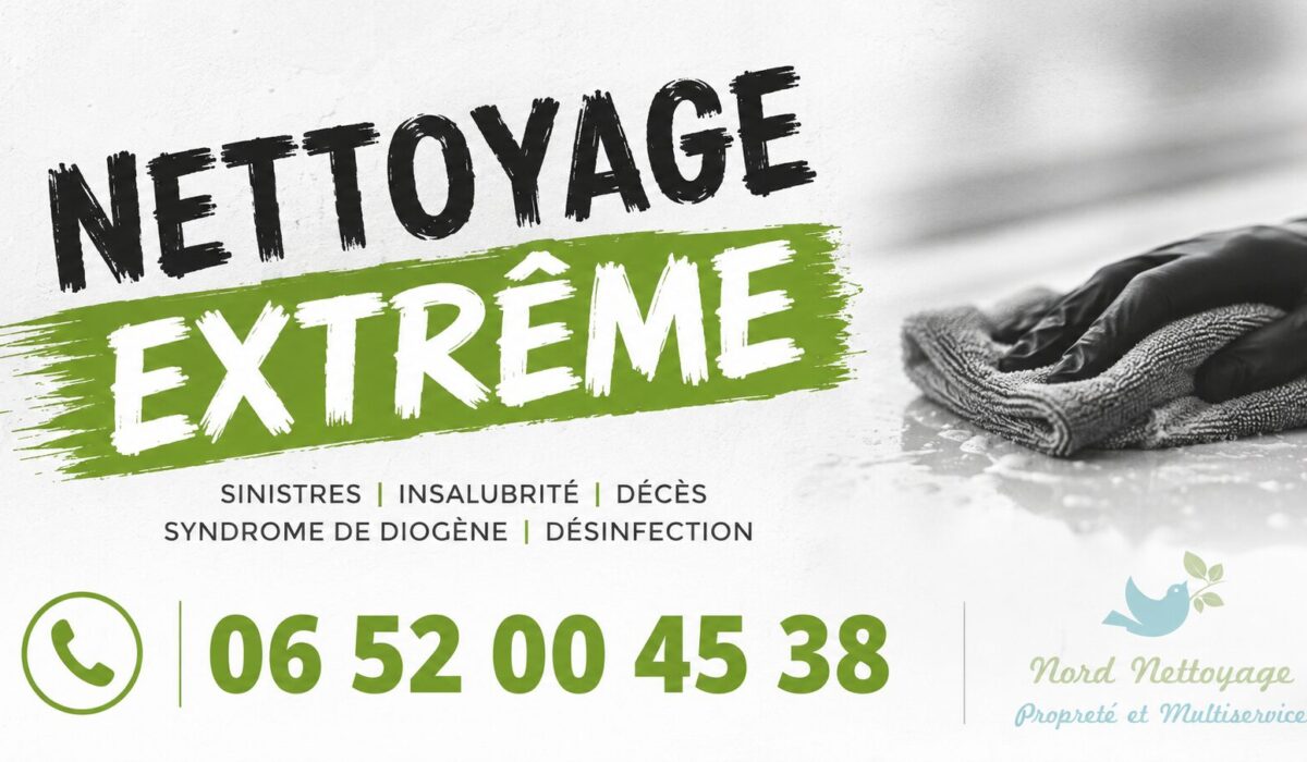 Service de nettoyage extrême à Bouffémont avec intervention après sinistre, syndrome de Diogène, insalubrité et désinfection professionnelle.