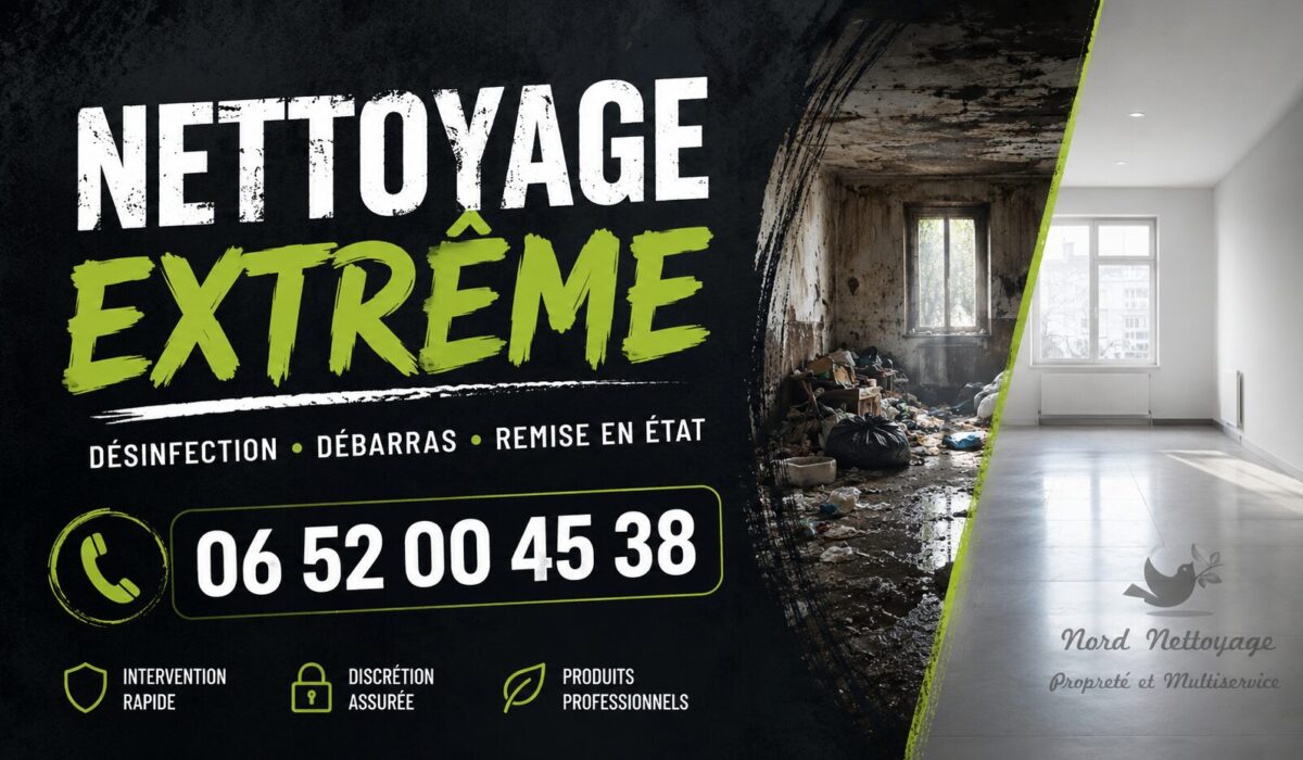 Nettoyage extrême avec remise en état complète d'un logement insalubre avant et après intervention professionnelle.