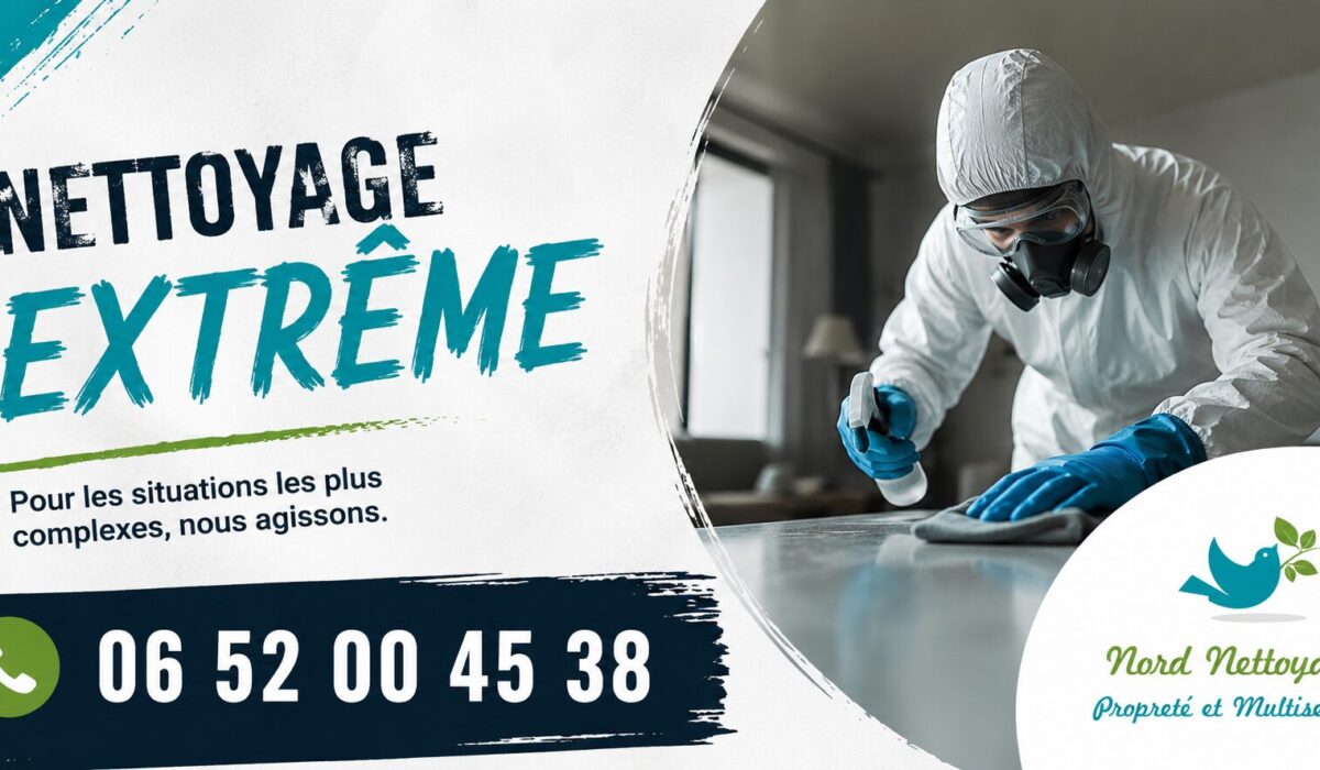 Intervention de nettoyage extrême à Carrières-sous-Poissy avec équipe spécialisée en désinfection et remise en état de logements insalubres.