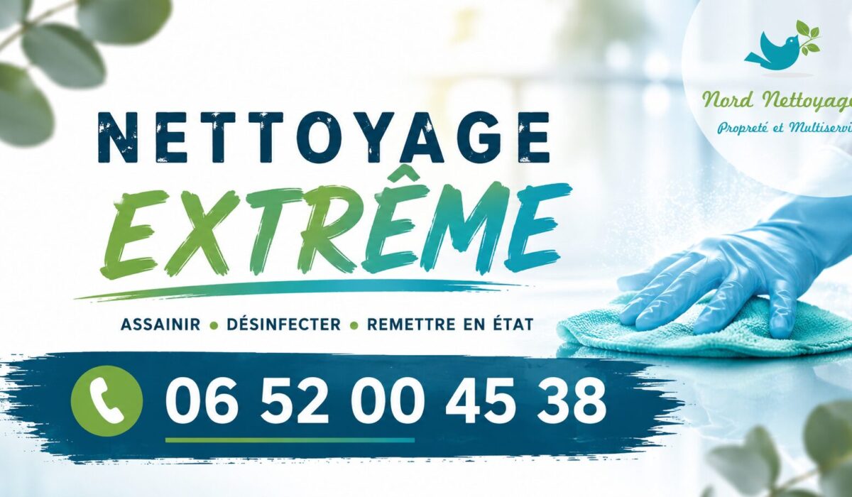Intervention de nettoyage extrême à Chadrac avec désinfection, débarras et remise en état par Nord Nettoyage.