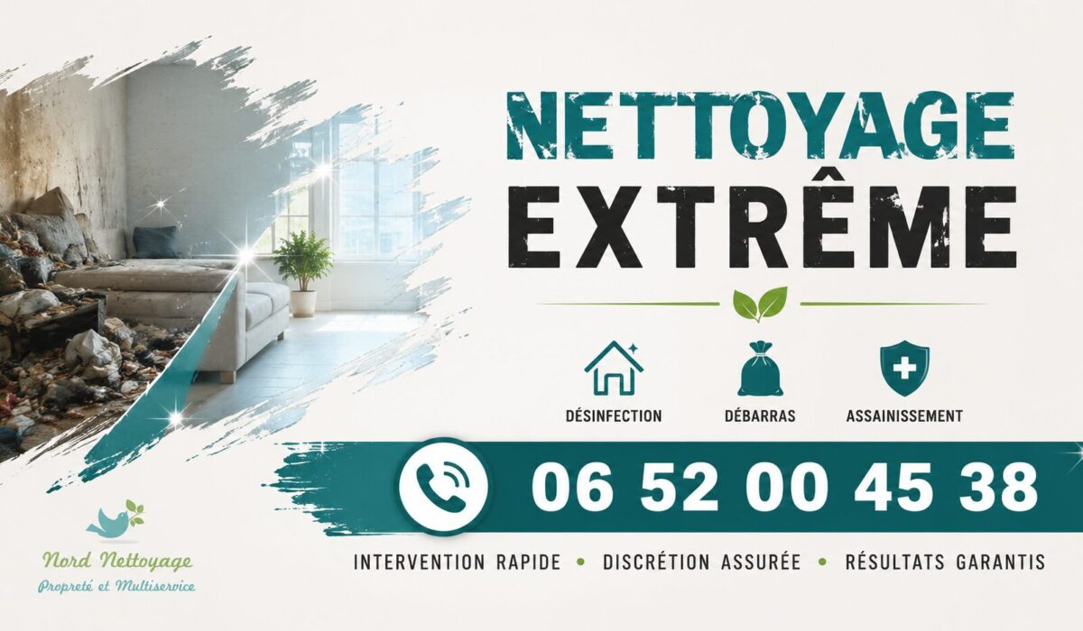Intervention de nettoyage extrême à Champs-sur-Marne avec désinfection, débarras et remise en état de logements insalubres.