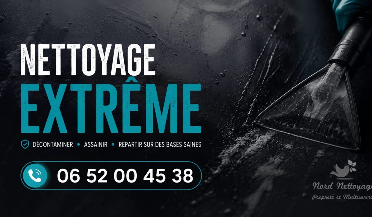 Nettoyage extrême à Chaponnay par Nord Nettoyage avec intervention rapide pour logements insalubres, après sinistre et locaux professionnels.