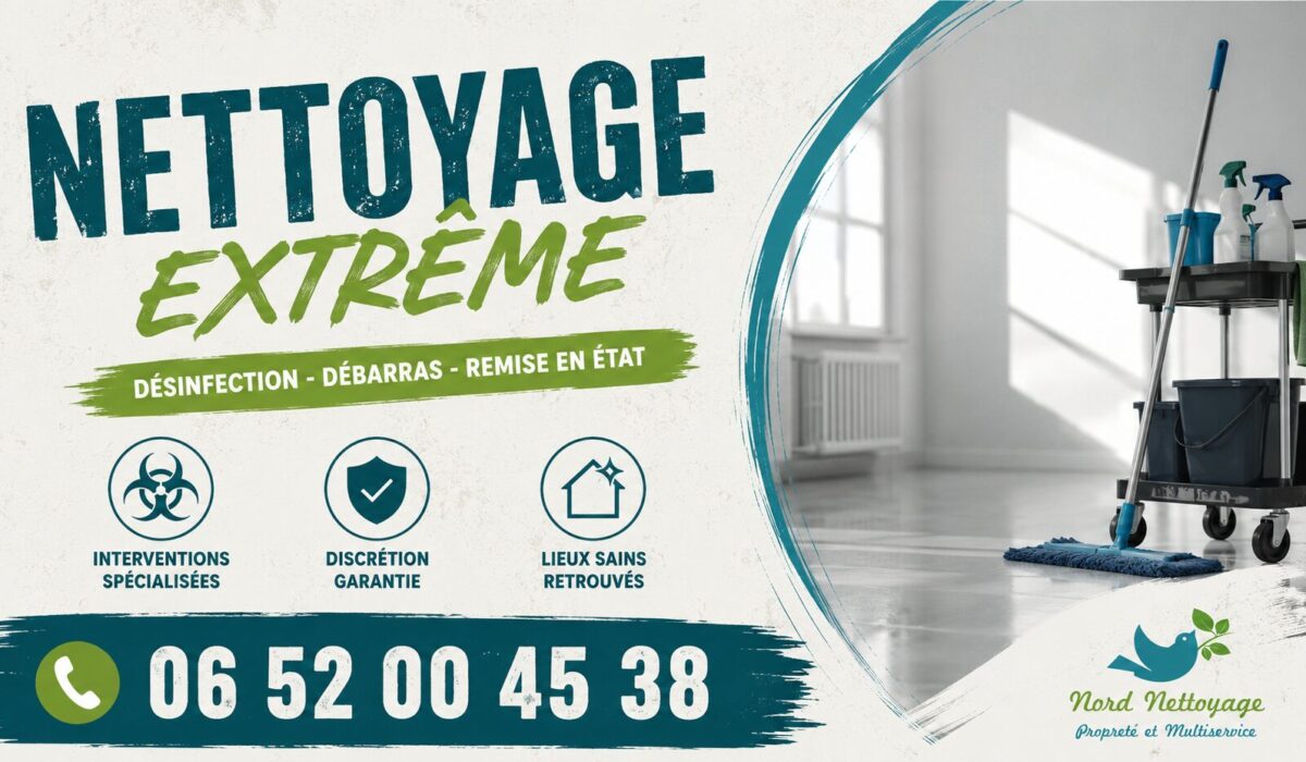 Service professionnel de nettoyage extrême à Châteauneuf-du-Rhône avec désinfection, débarras et remise en état de logements insalubres.