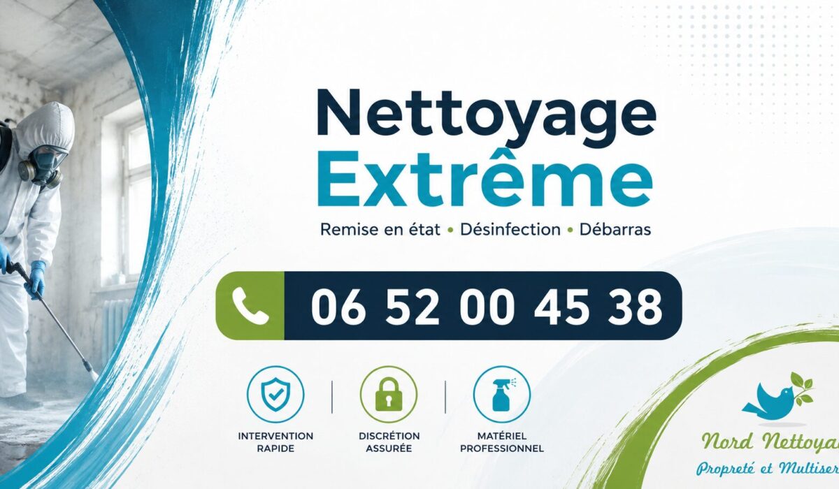 Intervention de nettoyage extrême à Clichy-sous-Bois avec remise en état, désinfection et débarras par Nord Nettoyage