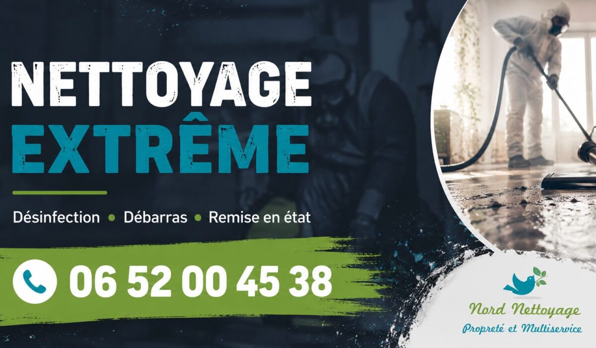 Visuel de nettoyage extrême à Combloux avec transformation avant-après d’un logement insalubre, service de désinfection, débarras et remise en état.