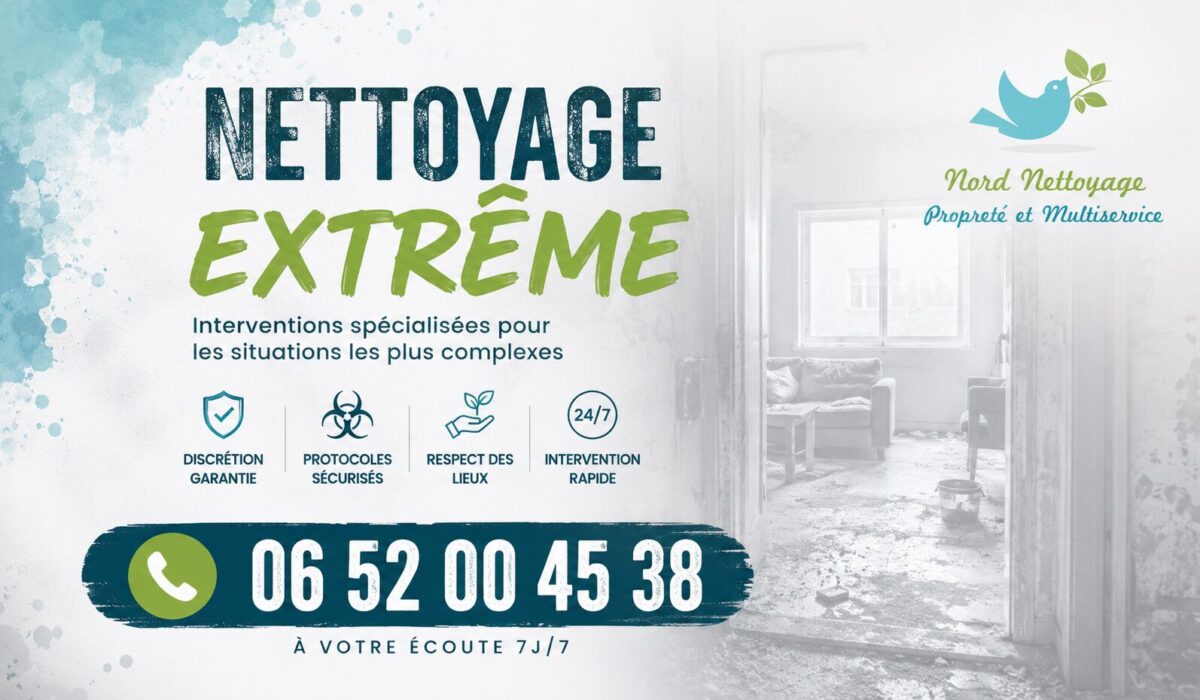 Nettoyage extrême à Corenc par Nord Nettoyage avec intervention rapide pour logements insalubres, après sinistre et syndrome de Diogène.