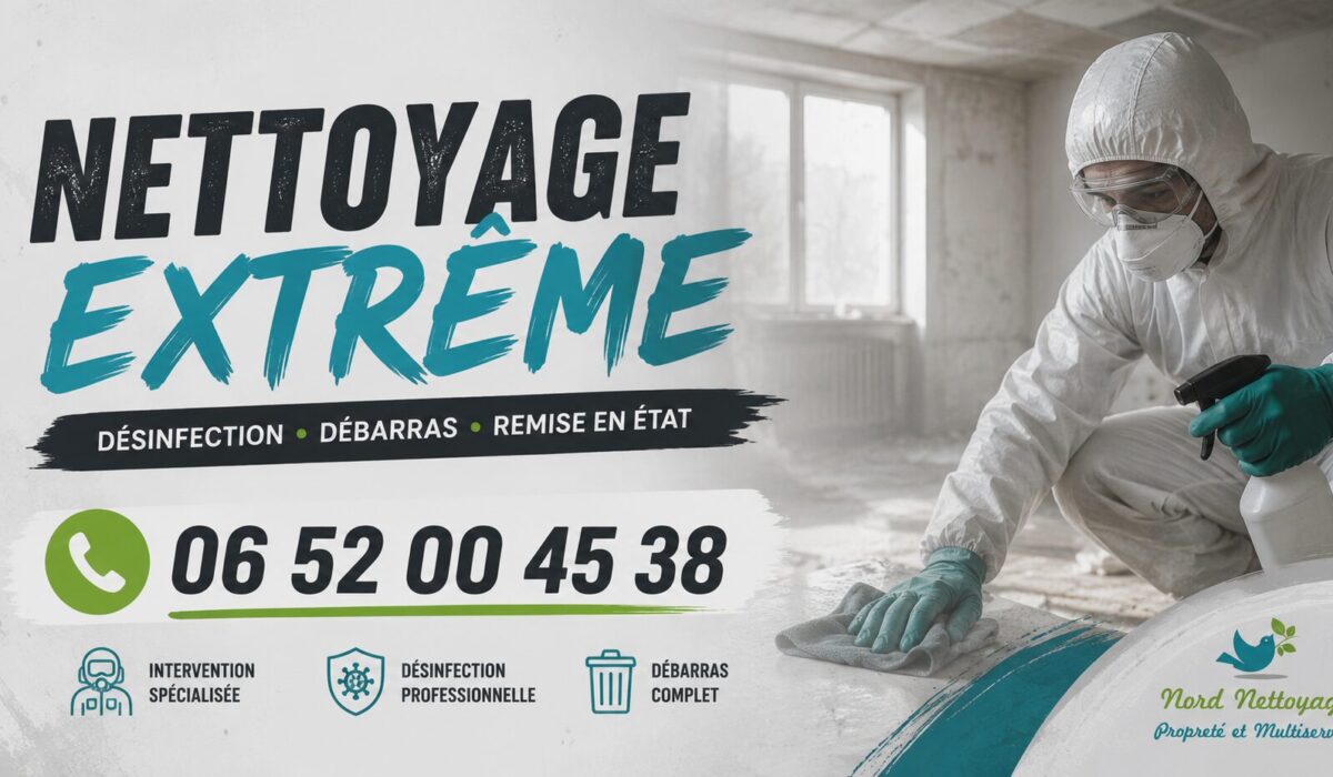 Intervention de nettoyage extrême à Cormeilles-en-Parisis avec désinfection professionnelle, débarras complet et remise en état des logements et locaux.