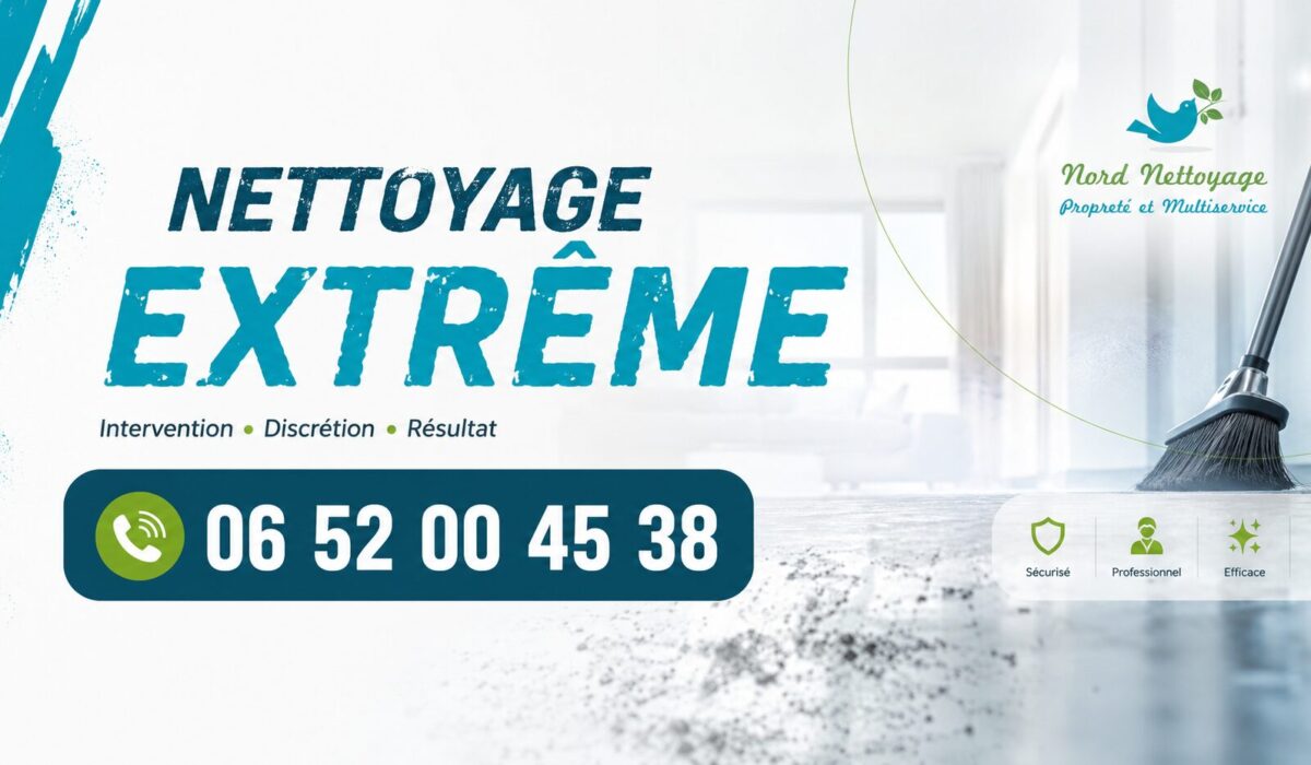 Nettoyage extrême à Cours-la-Ville par Nord Nettoyage, intervention rapide pour logements insalubres, syndrome de Diogène et remise en état.