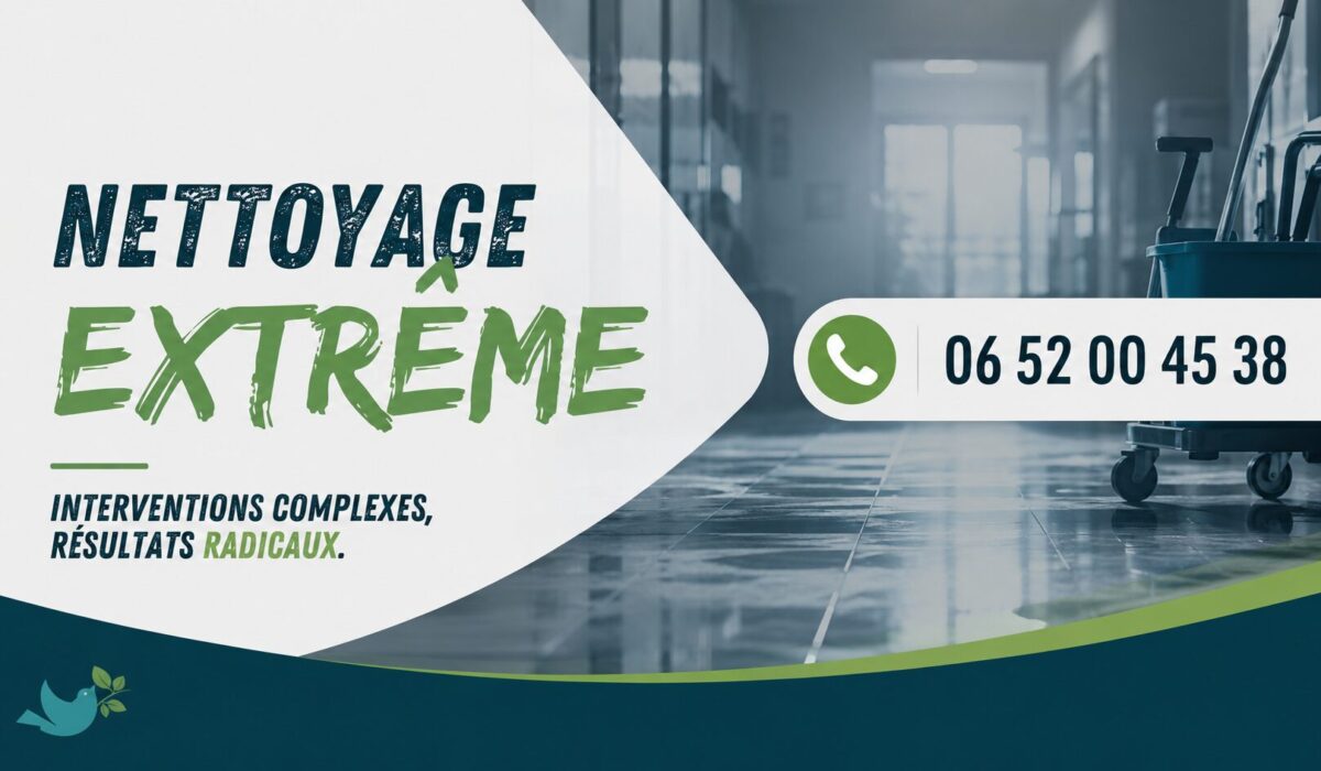 Équipe spécialisée en nettoyage extrême à Couzon-au-Mont-d'Or avec numéro de téléphone 06 52 00 45 38 et services de désinfection, débarras et remise en état.
