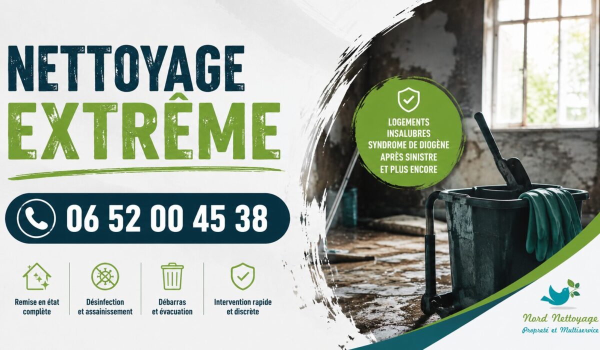 Nettoyage extrême à Cruseilles avec intervention rapide pour logements insalubres, syndrome de Diogène, débarras et désinfection.