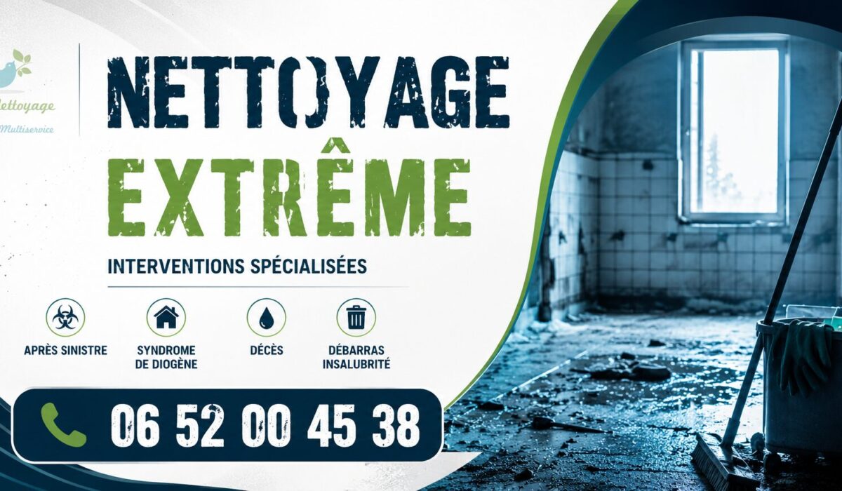 Nettoyage extrême à Die par Nord Nettoyage : intervention après sinistre, syndrome de Diogène, logement insalubre et débarras.