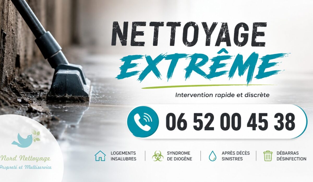 Nettoyage extrême à Dolomieu par Nord Nettoyage avec intervention rapide pour logements insalubres, syndrome de Diogène et après sinistre.